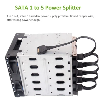 ULT-cele mai Bune SATA 15Pin M 1 la 5 SATA 15Pin F Hard Disk de Alimentare Splitter Cablu Cablu pentru PC DIY Sever de Alimentare cu 15 pini 60CM