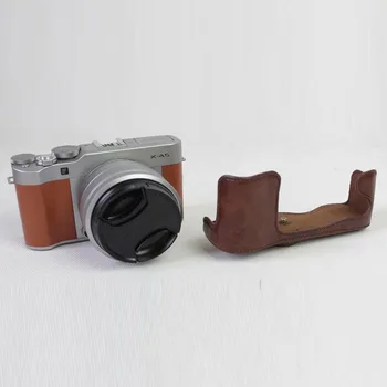Sac de aparat de fotografiat din Piele PU Caz Pentru Fujifilm Fuji X-A7 XA7 X A5 X-A20 X A5 X-A20 XA10 15-45mm Capacul Obiectivului Cu Curea de Umăr
