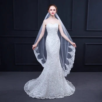 New Sosire Alb Fildeș voal de Mireasa 2021 voal de Mireasa velo de novia voaluri de nunta velo sposa sluier accesorii de nunta welon