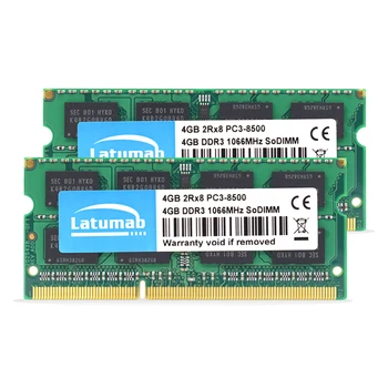 Latumab DDR3 2GB 4GB 8GB RAM 1066MHz Memorie Laptop PC-ul de Memorie PC3-8500 Deci Dimm RAM Notebook Modul de Memorie