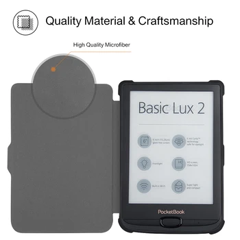Caz acoperire pentru Pocketbook 616/627/632 E-reader Somn Acoperire pentru Pocketbook Basic Lux 2/touch Lux/touch HD 3 e-book funda capa