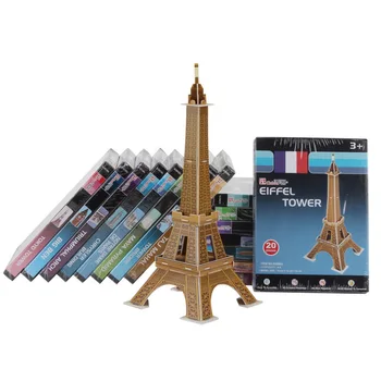 Cuvântul Faimoase Cladiri 3D Puzzle de Hârtie Turnul Eiffel Puzzle Asamblat Modelul Ambarcațiuni DIY Jucării Educative Pentru Copii pentru Adulti Cadouri