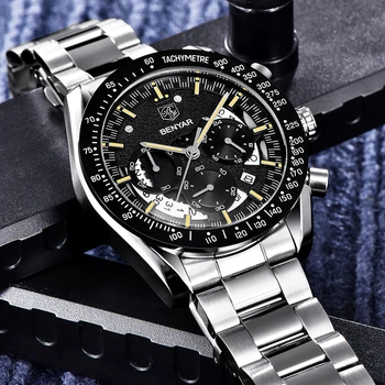 Noi cuarț ceasuri Barbati BENYAR top brand de ceasuri de lux bărbați rezistent la apă, cronograf om de afaceri sport ceasuri Reloj Hombre