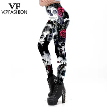 Noua Moda Fata Moartă Înfricoșător De Mare Elastic Produs Craniu Jambiere Pentru Femei Fata Rose Print Antrenament Fantastic Slim Fit Legging