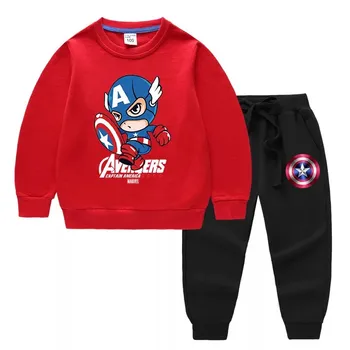 Dinsey Avenger-Căpitanul America Băiat Seturi De Haine Pentru Copii Jachete Cu Glugă+Pantaloni 2 Bucată De Costume Casual Copii Tinutele Sport
