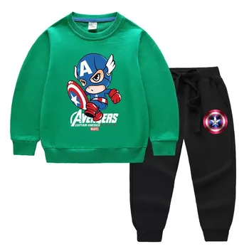 Dinsey Avenger-Căpitanul America Băiat Seturi De Haine Pentru Copii Jachete Cu Glugă+Pantaloni 2 Bucată De Costume Casual Copii Tinutele Sport