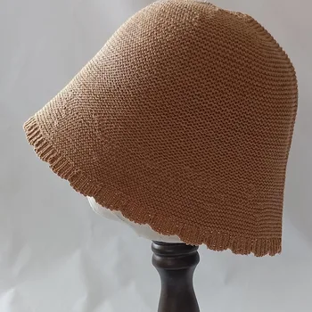 MAXSITI U Nou stil garnituri dantelă tricotate Pălărie Găleată de sex feminin solid pescar pălărie bazinul pălărie