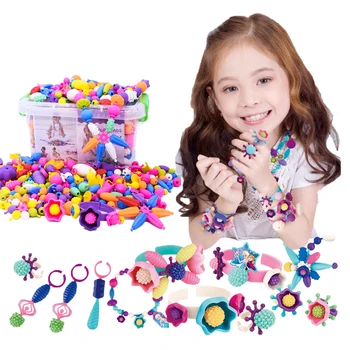 Diy Pop Margele Fete Jucarii Creativitate, lucru Manual Copii de Meserii pentru Copii Brățări Bijuterii lucrate Manual Moda Kit Jucărie Pentru Fata Cadou