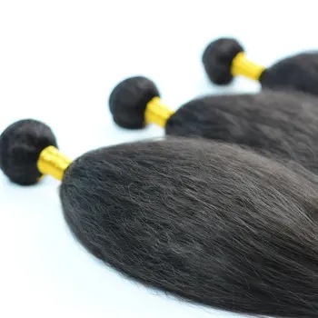 Adorabil Naturală de culoare Neagră afro Pervers parul Drept țese 10-26 inch disponibile gol păr sintetic pachete de 100g