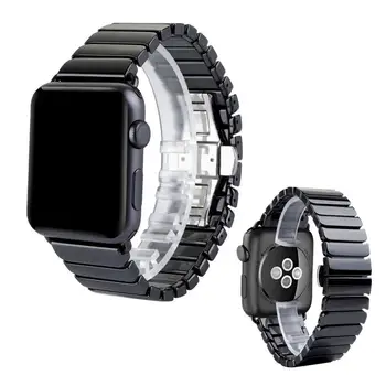 Ceramica Curea pentru Apple Watch Band 6 44mm 40mm iwatch trupa 42mm 38mm Lux din oțel Inoxidabil, catarama bratara Apple watch se 5 4 3