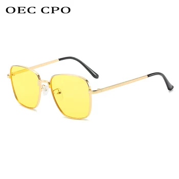 OEC CPO Brand Bărbați Epocă Pătrat ochelari de Soare Femei UV400 Lentile Ochelari Cadru Metalic Accesorii de sex Masculin Ochelari de Soare Barbati/Femei O393