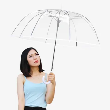 FGHGF Moda Mâner Lung 8K Umbrelă Transparentă de sex Feminin de sex Masculin Ploaie Femei Barbati Automată Creative Ploios Clar Mare, Umbreluța