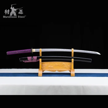 Real Japoneze Katana-1045 din Otel Carbon cu Lama Full Tang Brici-41 Cm Sabie de Samurai-Manual New SOSIRE-Deep Purple