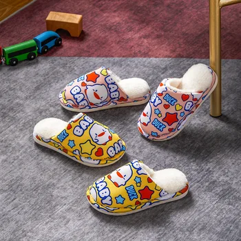 2020 Nou Minunat Rață Iarna Copii Papuci Pentru Fete Băiat Flip Flop Copii Acasă Casa Pantofi Fată Copilul Blana Slide-Uri De Incaltaminte De Interior