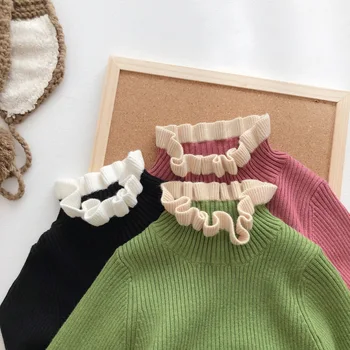 Explozie de toamnă și de iarnă noi de îmbrăcăminte pentru copii fete copii tricotate rochie de lână copilul confortabil culoare solidă pulover rochie