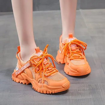 2020 nouă primăvară de moda pentru femei Vulcanizat pantofi adidași show Plasă de funcționare pantofi platforma confortabil respirabil tendință dimensiunea 40