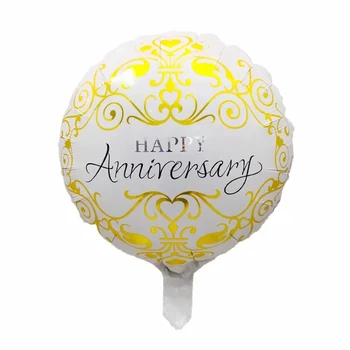 10buc 18inch Rotundă Aniversare Fericită Folie cu Heliu Baloane pentru Petrecere de Aniversare de Nunta de Decorare Provizii de Aer Gonflabile Globos