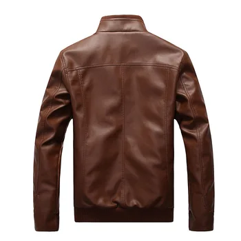 Noua Moda De Motociclete Jachete De Piele Pentru Bărbați Haina De Piele Casual Slim Haine Cu Fermoar Om Îmbrăcăminte Exterioară Stand De Guler, Jachete Jaqueta