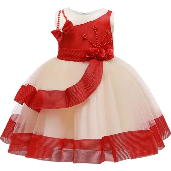 Crăciun Floare Broderie Copil Fata Rochie de 0-2 ani 1 Ani Fete pentru Copii de Ziua Rochii Vestido petrecere rochie de printesa