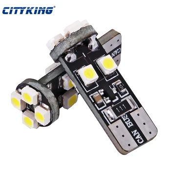 50pcs/Lot canbus T10 8SMD 3528 1210 LED-uri Canbus Nu OBC Eroare 194 168 W5W T10 canbus 8SMD Interior, bec lampa