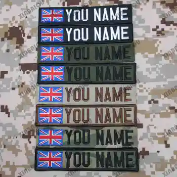 Broderii Personalizate Patch Marea Britanie Pavilion Numele Bandă Cârlig și Buclă Multicam Verde ACU Negru AU FG Tan