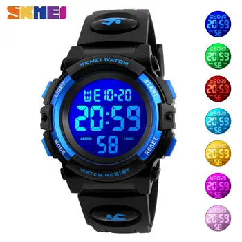 SKMEI 1266 Copii Electronice Digitale LED-uri Ceas Cronograf Ceas Ceasuri Sport 5Bar Impermeabil Copii Ceasuri de mana Pentru Fete