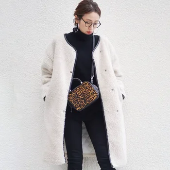 2020 Iarna Teddy Mantou Pentru Femei Lână Teddy Bear Jacheta Groasă De Lână Cald Jacheta Coreean Solid Alb Plus Size Wrap Coat Minimalist