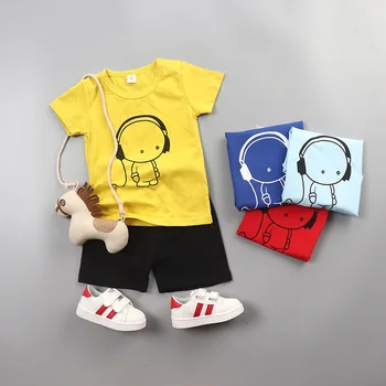 Bumbac Haine Copii Baieti Fete de Vară pentru Copii Desene animate Imprimat Tricouri, pantaloni Scurți 2 buc/seturi pentru Sugari Copii Moda Copilul Treninguri