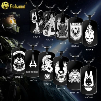 Bahamut Joc Bijuterii Halo ODST CSONU Armata Dog Tag Colier Pandantiv Gratuit Cu Lanț Spartan Assault Oțel Titan Colier