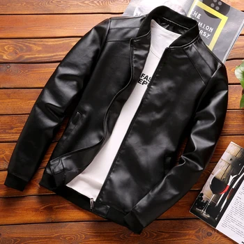 Thoshine Brand de Primăvară de Toamnă pentru Bărbați Jachete de Piele Clasic Slim Fit de sex Masculin PU Haine de Piele Motocicleta Motociclist Streetwear Smart Casual