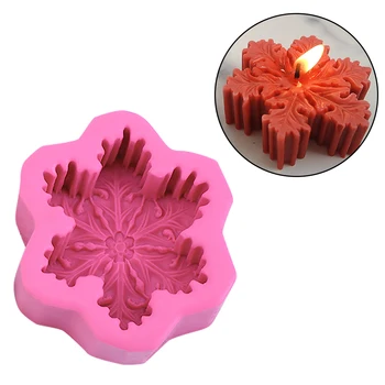 1buc 3D Decoratiuni de Craciun Fulg de nea Ciocolata Mucegai DIY Fondant de Copt Tort de Decorare Silicon Lumânare Mucegai