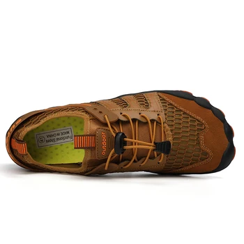 Piele de căprioară + Ochiuri Aqua Pantofi pentru Bărbați Apă de Adidași în aer Respirabil Quik-Pantofi uscate Plus Dimensiunea 46