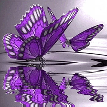 3D Diy Diamant Pictura Fluture Violet Pe Apă Complet Stras Pătrat Artizanat Cruce Cusatura Broderie Diamant