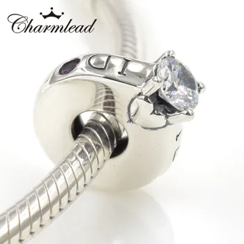 Charmlead Iubesc Soția Farmec se Potrivește Farmecul Brățară Pandora Original 925 Sterling Silver Dragoste Inel de Design Margele DIY Bijuterii de Argint
