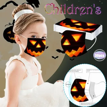 Copii Eșarfă Non Împletit în Trei Straturi Mască de Unică folosință Masca de Fata Mascarilla Copii de 30 de PC-ul de Halloween Tipărite Respirabil Masca
