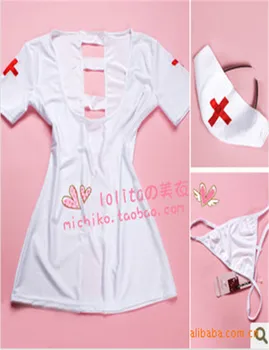 ZGOGO Sexy body, Pentru femei intim Feminin asistenta alb îmbrăcăminte de noapte