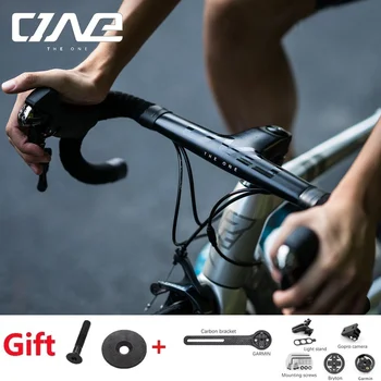 Cel Fibra de Carbon Drum cu Bicicleta de Ghidon Integrat pentru Ghidon de Curse de Biciclete Rutier Ghidon 380/400/420 28.6 mm
