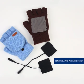 De Vânzare la cald Nou 1 Pereche USB Mănuși de Încălzire de Iarnă Mănuși de Cald Încălzit de Degete mai Cald Mănuși Pentru Femei, Mănuși de Schi