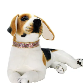 Colorate Paillette Guler de Câine PU Reglabil Guler de Câine de Control se Ocupe de Formare Pisica de Companie Guler de Câine Animal de casă Supplies