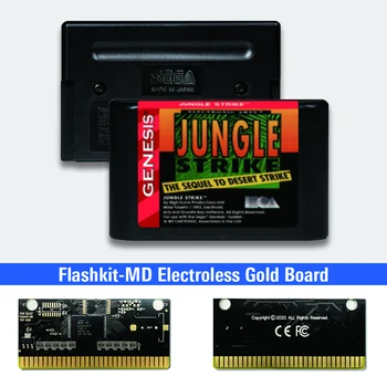 Jungla Strike - statele UNITE ale americii Eticheta Flashkit MD Electroless Aur PCB Card pentru Geneza Sega Megadrive Consolă de jocuri Video
