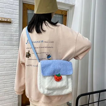 Kawaii Plush Designer Crossbody Sac De Iarna Drăguț Moda Faux Blana Saci Coreea Japonia Ieftine Umăr Husă Pentru Femei