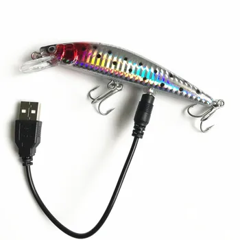 Gorgone apă Sărată Momeli de Pescuit Momeală Artificială USB Reîncărcabilă Lumina Minnow Electric cu LED-uri Vibrații Buzz Spasme Jerkbait