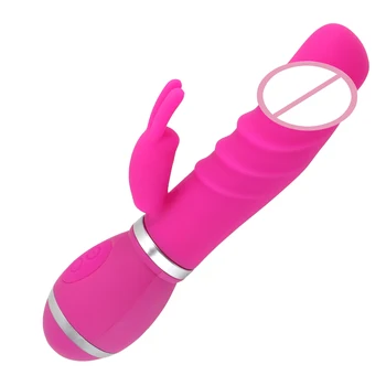 Alimentat de o Baterie De 12 Viteze Realiste Penis artificial Vibratoare jucarii Sexuale pentru Femei punctul G Vibrator Rabbit vibrator Stimulator Clitoridian