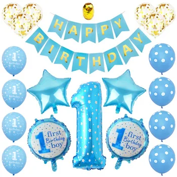 Unul 1 Balon Ziua de naștere în Vârstă de Un An Ballon 1 2 2 Ziua Balon Petrecere de Aniversare Fericită Decor Copii Balon Primele Doua Birthhda