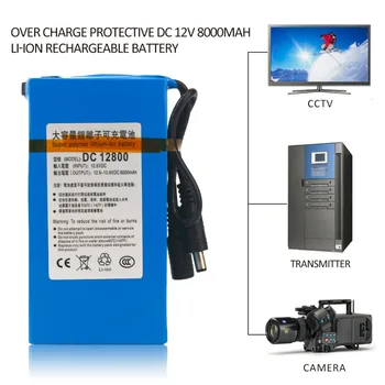 Peste Taxă de Protecție DC 12V 8000MAH baterie Li-ion Super Acumulator de Rezervă Li-ion Baterie Pack Pentru CCTV aparat de Fotografiat cu UE Plug