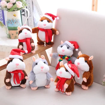 1 Buc Talking Hamster animal de Companie Jucărie de Crăciun de Înregistrare a Sunetului de Învățământ de Pluș Pentru copii Copii BM88
