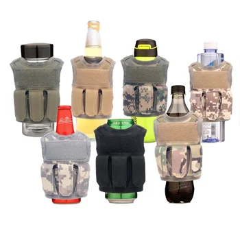 Utile Militare Mini Miniatură Vesta Molle Personale Sticla De Băutură Set Curea De Umăr Ajustabilă Bea Tactice Sticla De Bere Acoperi