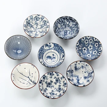 6PCS/Set Ceramică Chinezească, Albastru Și Alb Portelan Kung Fu Set de Ceai Drinkware Retro Ceașcă de Ceai Gaiwan Cadouri Creative Aleatoriu Stiluri