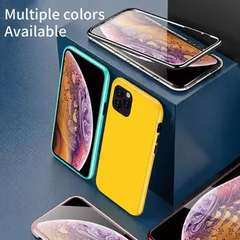 Magnetice de Caz Pentru iPhone 11 X XR 7 8 7Plus 8Plus 11 Pro Max XS Max 11 XS Cazul HD Sticlă Călită Magnet Cazul în care Telefonul PC Capacul din Spate