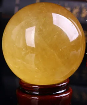 50-55MM+NISIP Naturale Citrin Calcit, Cristal de Cuarț Sfera Minge de Vindecare Gemston
